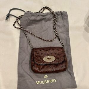 Mulberry Lily Mini in Oxblood Ostrich